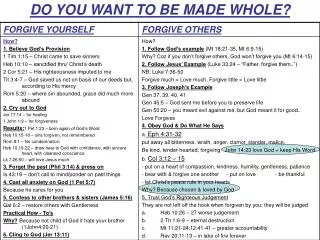 do you want to be made whole