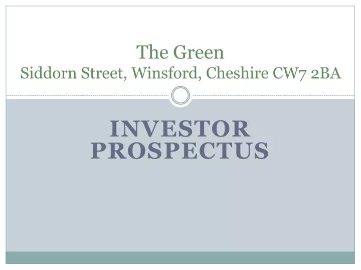 the green siddorn street winsford cheshire cw7 2ba