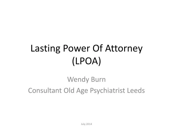 lasting power of attorney lpoa
