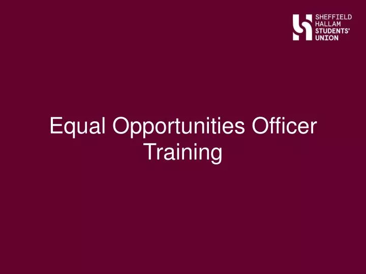 equal opportunities officer training