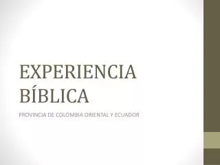 experiencia b blica