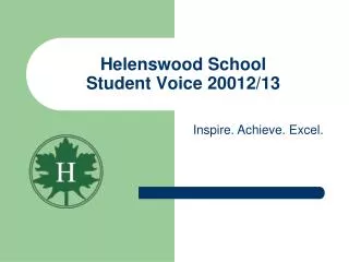 Helenswood School Student Voice 20012/13