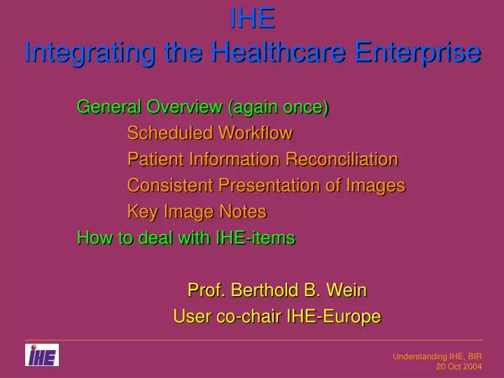 ihe integrating the healthcare enterprise