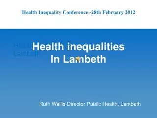 Health inequalities in Lambeth