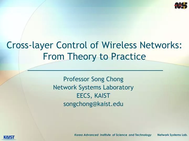 cross layer control of wireless networks from theory to practice