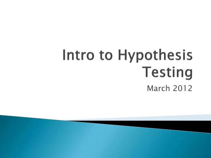 intro to hypothesis testing