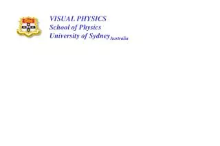 VISUAL PHYSICS School of Physics University of Sydney Australia
