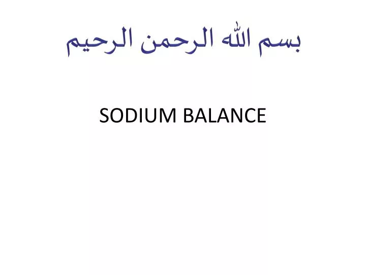 sodium balance