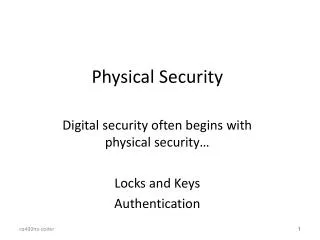 Physical Security