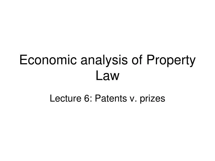 economic analysis of property law