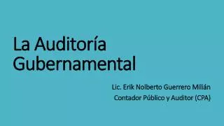 la a uditor a g ubernamental