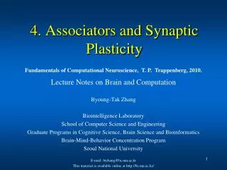 4. Associators and Synaptic Plasticity