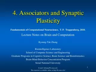 4 associators and synaptic plasticity