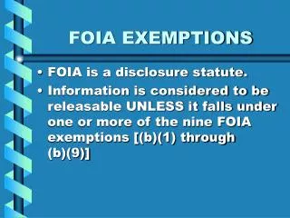 FOIA EXEMPTIONS