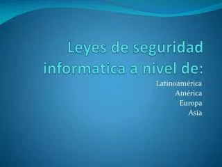 leyes de seguridad informatica a nivel de