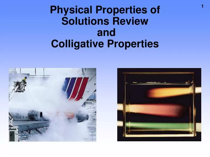 physical properties of solutions review and colligative properties