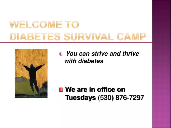 welcome to diabetes survival camp