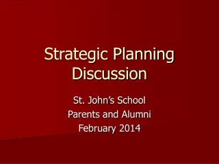 Strategic Planning Discussion