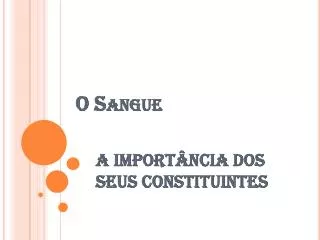 o sangue