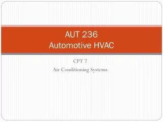 AUT 236 Automotive HVAC