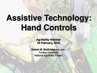 Assistive Technology: Hand Controls