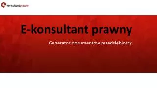 E-konsultantprawny.pl - generator dokumentów przedsiębiorcy