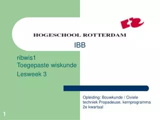 ribwis1 toegepaste wiskunde lesweek 3