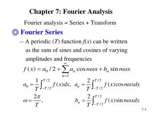 Chapter 7: Fourier Analysis