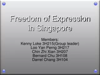 Freedom of Expression in Singapore