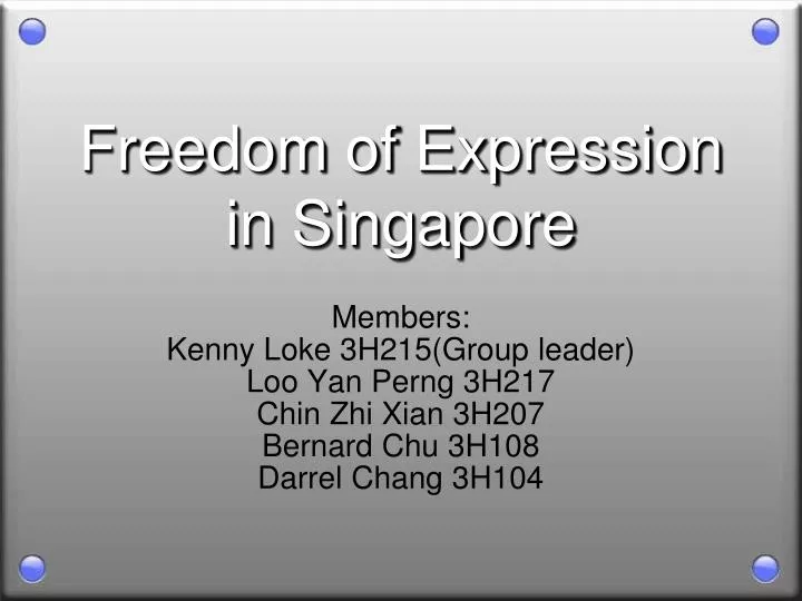 freedom of expression in singapore