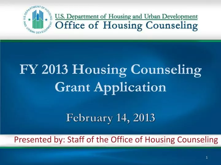 fy 2013 housing counseling grant application february 14 2013