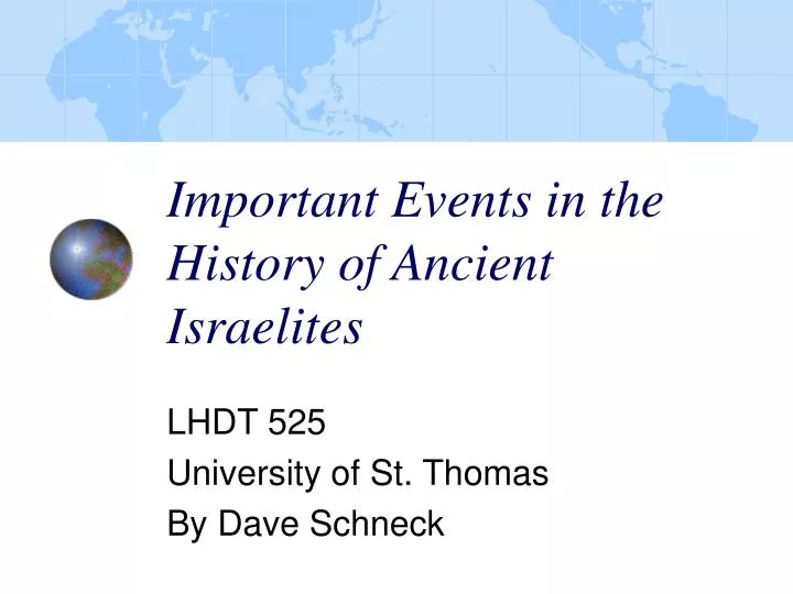 important events in the history of ancient israelites