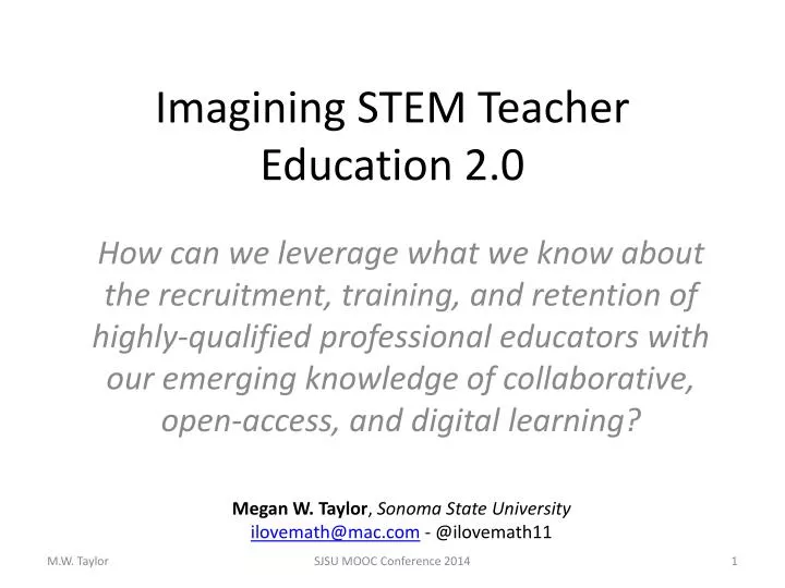 imagining stem teacher education 2 0