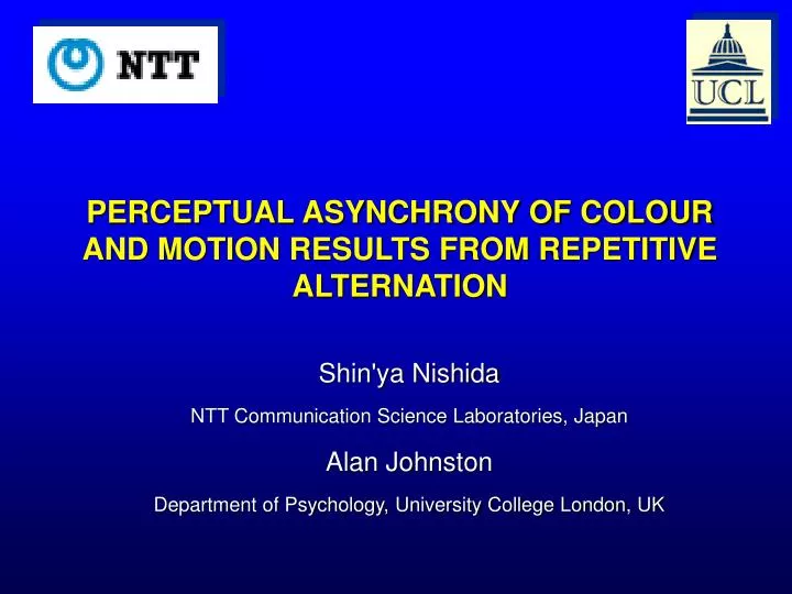 perceptual asynchrony of colour and motion results from repetitive alternation