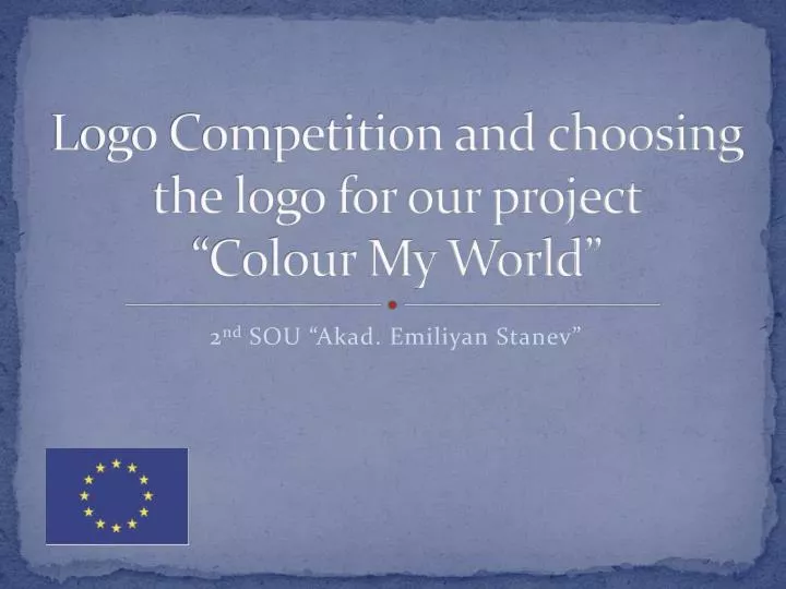 logo competition and choosing the logo for our project colour my world