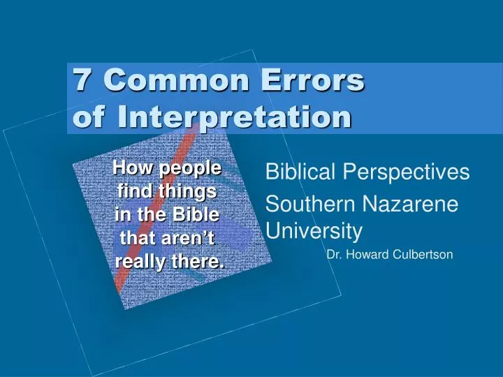 7 common errors of interpretation