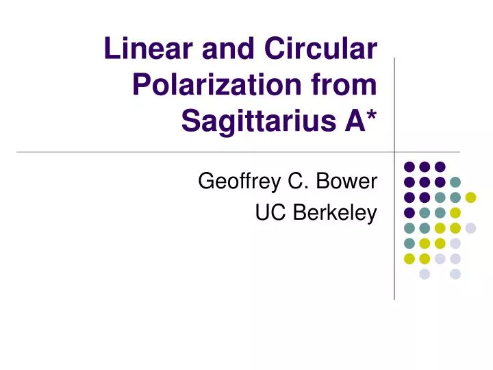 linear and circular polarization from sagittarius a