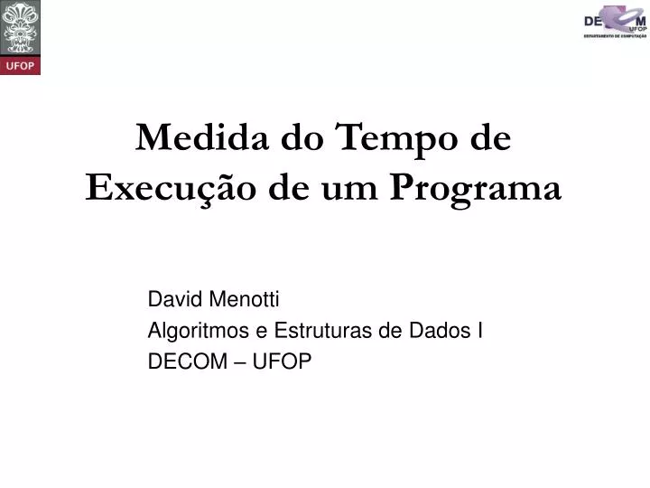 medida do tempo de execu o de um programa