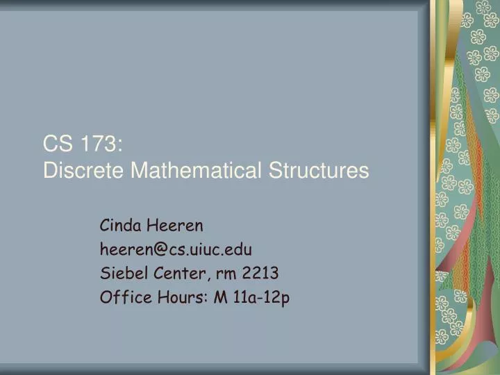 cs 173 discrete mathematical structures