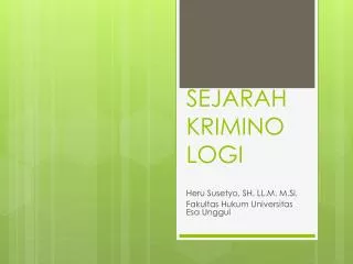 sejarah krimino logi