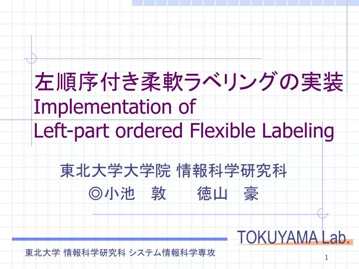 implementation of left part ordered flexible labeling