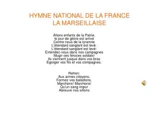 hymne national de la france la marseillaise