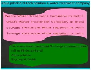 Waste Water Treatment Company in India, noida
