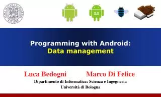 Programming with Android: Data management