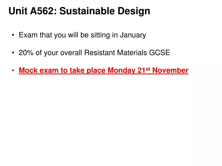 unit a562 sustainable design