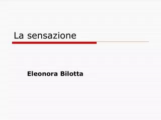 la sensazione