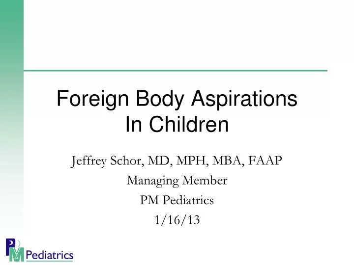 foreign body aspirations in children