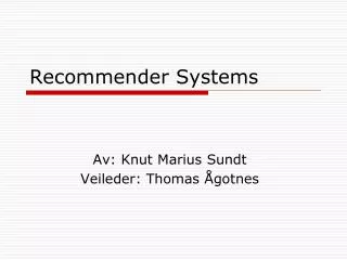 recommender systems