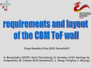 requirements and layout of the CBM ToF wall