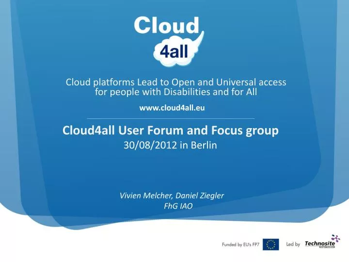 cloud4all user forum and focus group